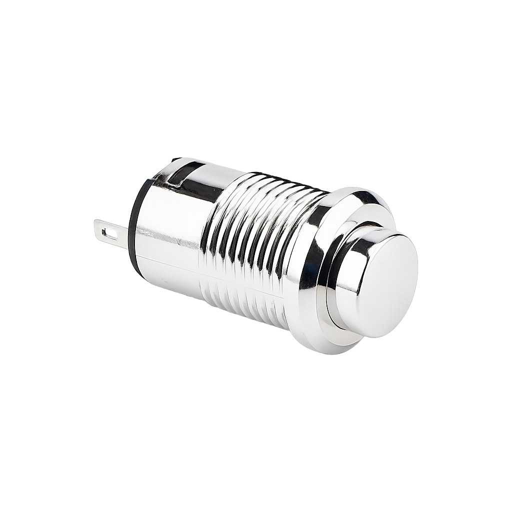 12mm ışıksız kalıcılı buton - çıkık kafa - 1No (plastik)