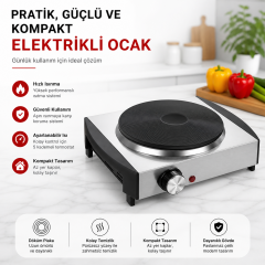 Tek Gözlü Elektrikli Ocak Paslanmaz Çelik Gövde