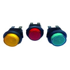 BUTON PLASTİK 22MM 12V 4P KIRMIZI - YEŞİL - SARI