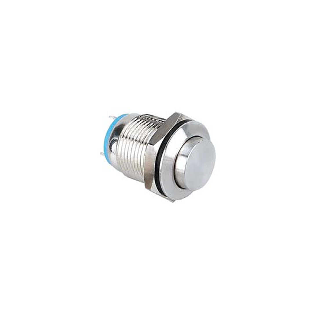 12MM METAL IŞIKSIZ KALICILI BUTON - ÇIKIK KAFA - 1NO - IP67