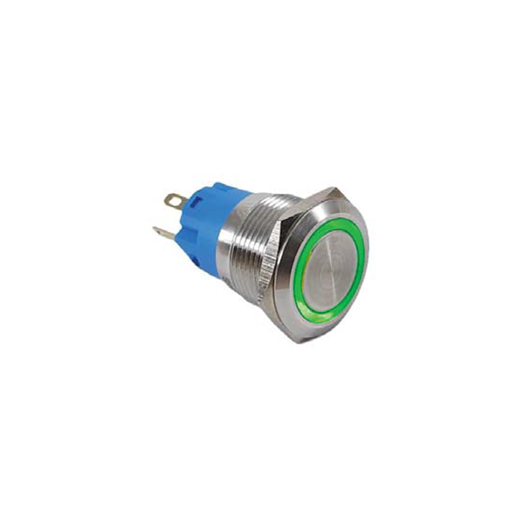 19MM METAL KALICILI HALKA LEDLİ 1NO/1NC 12-24V