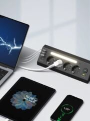 Ftr-22 Gece Lambalı Akım Korumalı Çoklu Priz - Siyah