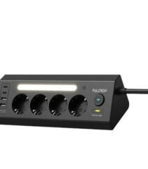 Ftr-22 Gece Lambalı Akım Korumalı Çoklu Priz - Siyah