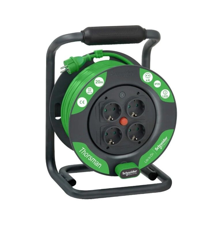 Thorsman, Klasik Kablo Makarası 20m IP20 HO5 3G1.5 Kablo Topraklı