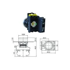 LAY25-EA 22mm Buton Normalde Açık Kontak