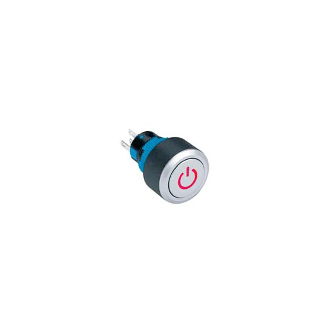 22mm Yaylı POWER Logolu 1NO/1NC 5P LED VOLTAJI 10V~24V ve 220V