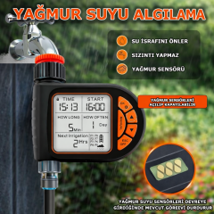Dino TİMER VALF GENİŞ EKRAN TEK ÇIKIŞ YAĞMUR SENSÖRLÜ SULAMA SİSTEMİ