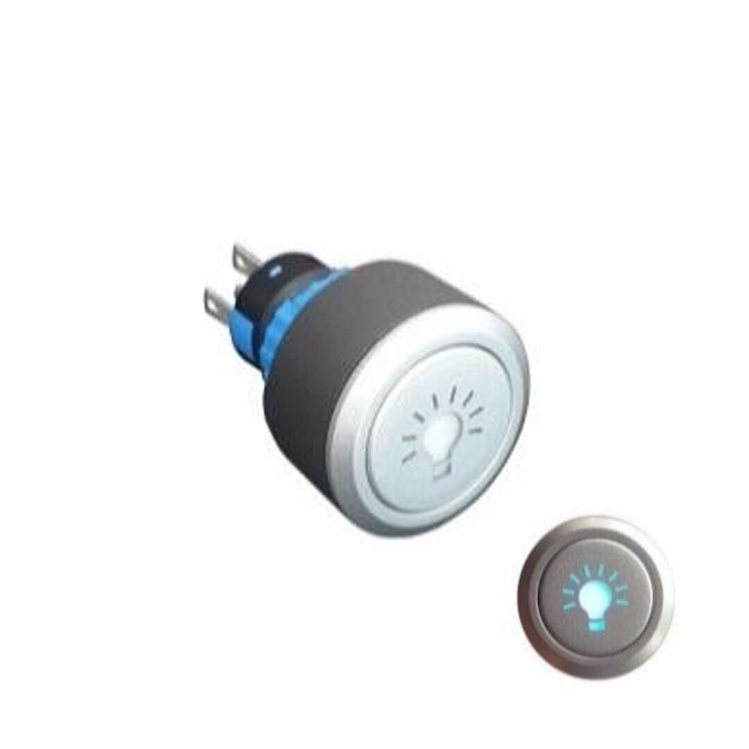 22mm Kalıcı AMPUL Logolu 2NO/2NC 8P LED VOLTAJI 10V~24V ve 220V