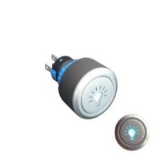 22mm Kalıcı AMPUL Logolu 2NO/2NC 8P LED VOLTAJI 10V~24V ve 220V