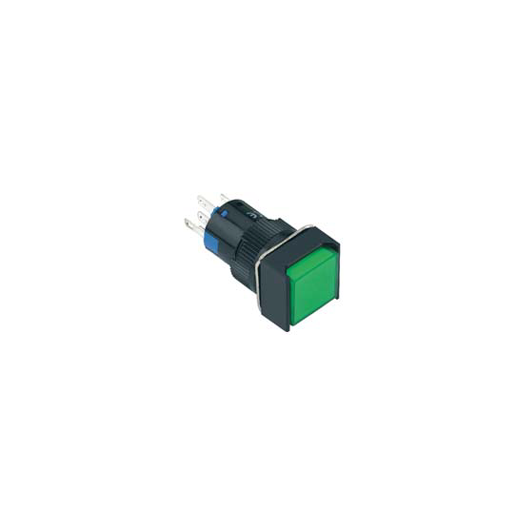 16mm Yaylı Butonlar 2NO/2NC 8P LED VOLTAJI 10V~24V ve 220V KARE